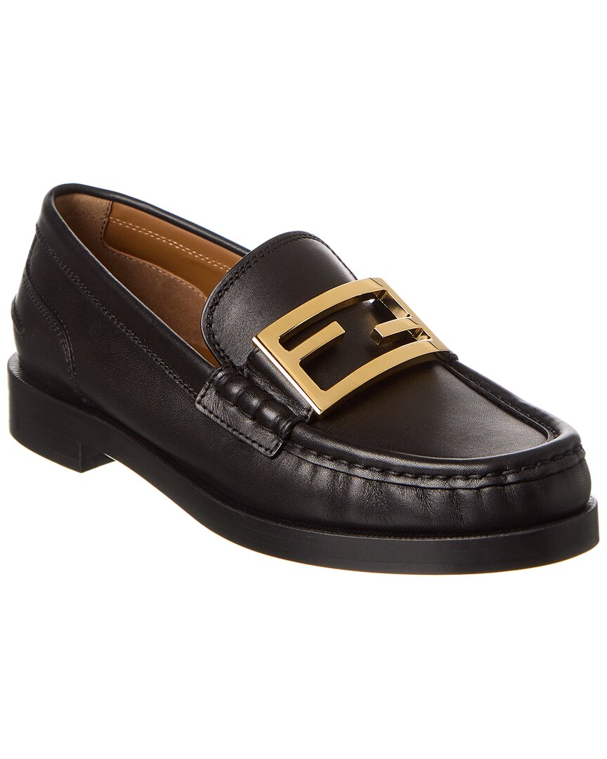Fendi Shoe Baguette Loafer 4 Leather Black Shoes