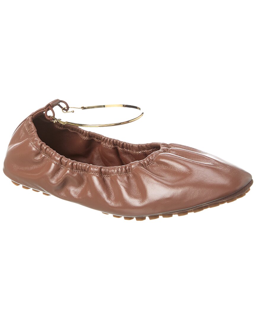 Fendi Shoe Filo Flat Leather Brown Shoes