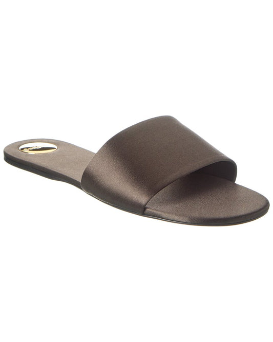 YSL Saint Laurent Carlyle Sandal Satin Brown Shoes