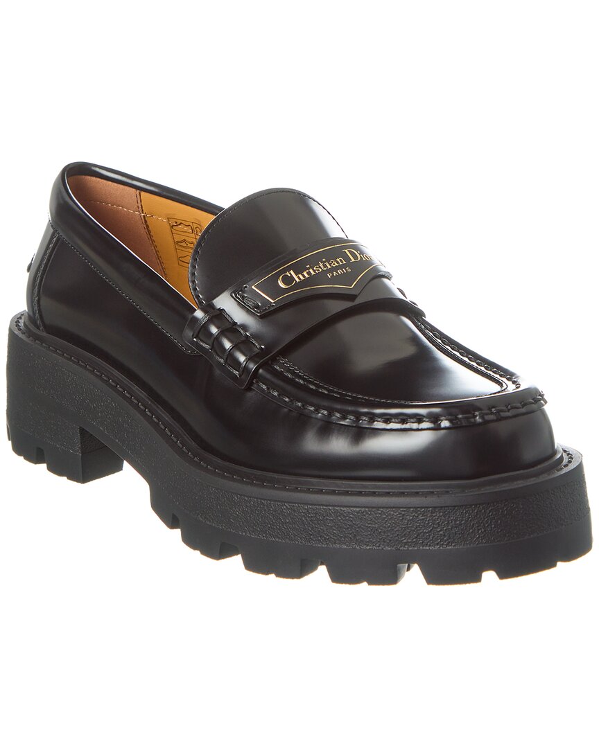 Dior Shoe Boy Platform Loafer Leather Black Shoes