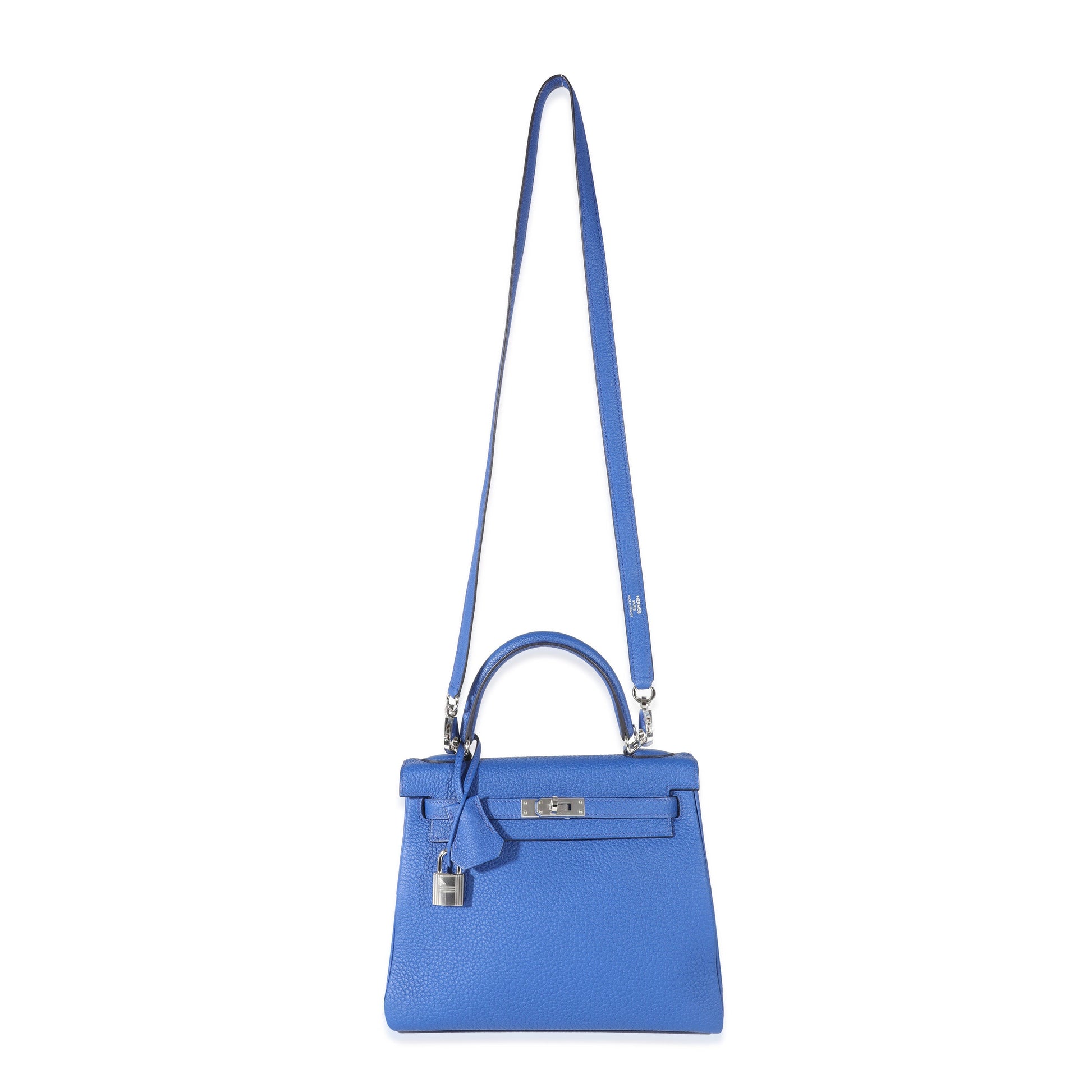 Hermes Luxury Bleu Royal Togo Kelly Retourne Phw Travel Bag