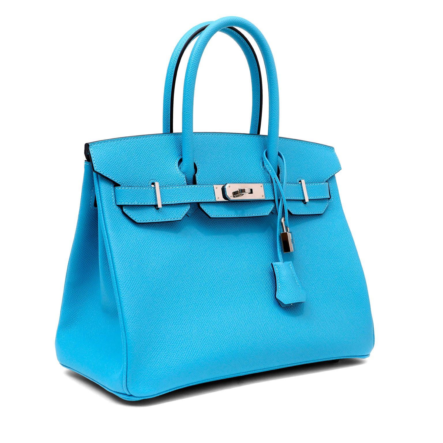 Hermes Cotton Candy Epsom W Palladium Hardware Handbag Blue Travel Bag