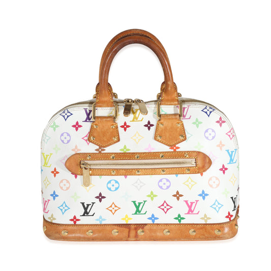 Louis Vuitton x Takashi Murakami Multicolore Alma Monogram Canvas White Handbag
