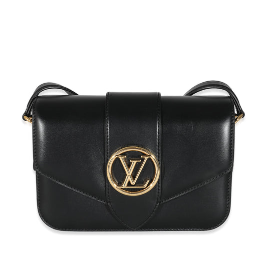Louis Vuitton Smooth CalfskinPont 9 MM Black Handbag