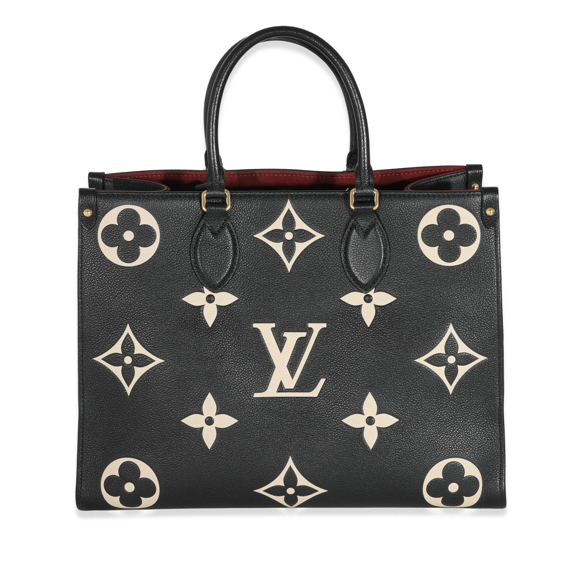 Louis Vuitton Giant Empreinte OnTheGo MM Monogram Black Beige Handbag Onthego Mm