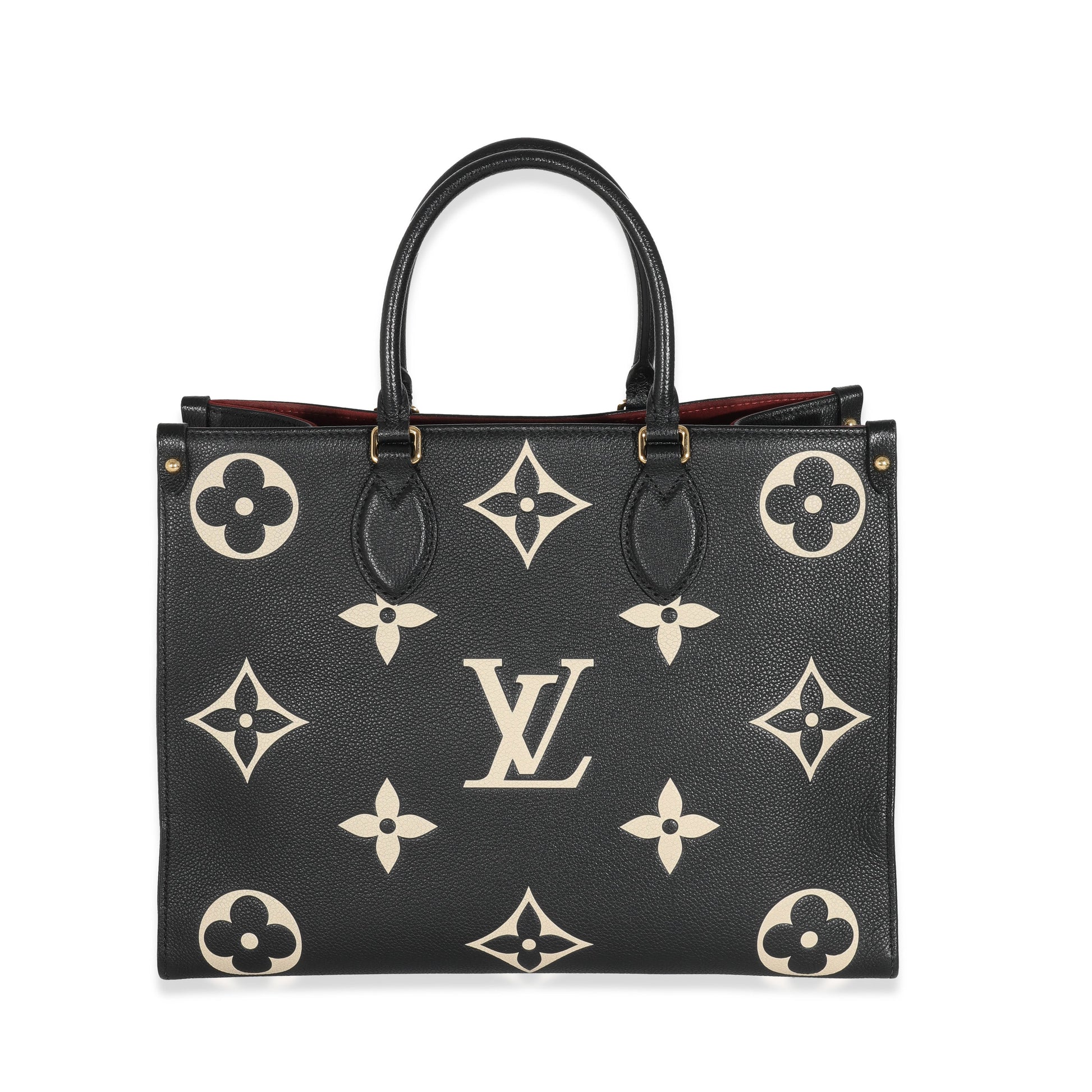 Louis Vuitton Giant Empreinte OnTheGo MM Monogram Black Beige Handbag Onthego Mm