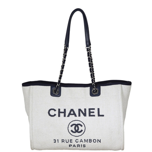 Chanel Deauville Tote White Small Tote Bag