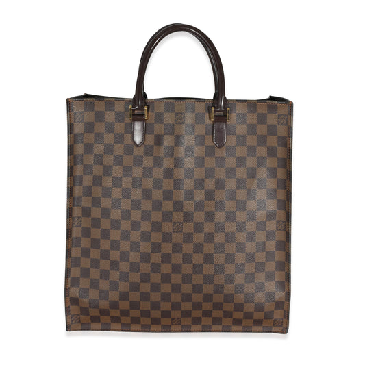 Louis Vuitton Damier Ebene Sac Plat Canvas Handbag