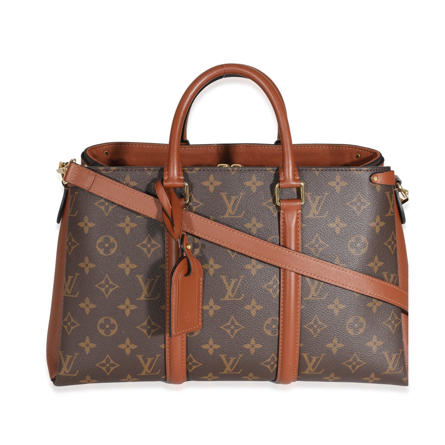 Louis Vuitton Caramel Soufflot MM Monogram Canvas Handbag