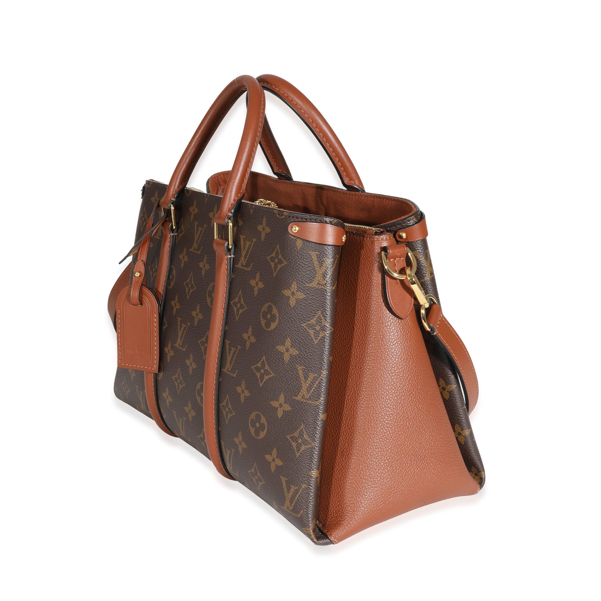 Louis Vuitton Caramel Soufflot MM Monogram Canvas Handbag