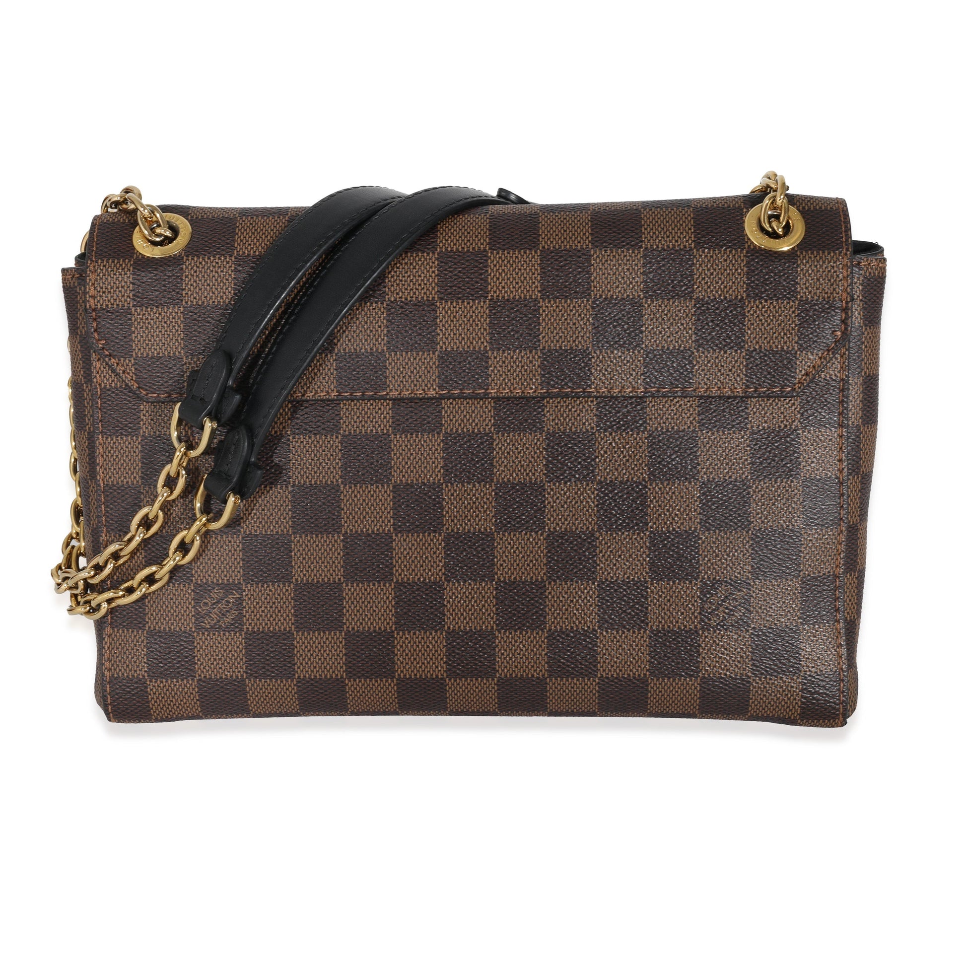 Louis Vuitton Damier Ebene Vavin PM Canvas Calfskin Black Handbag
