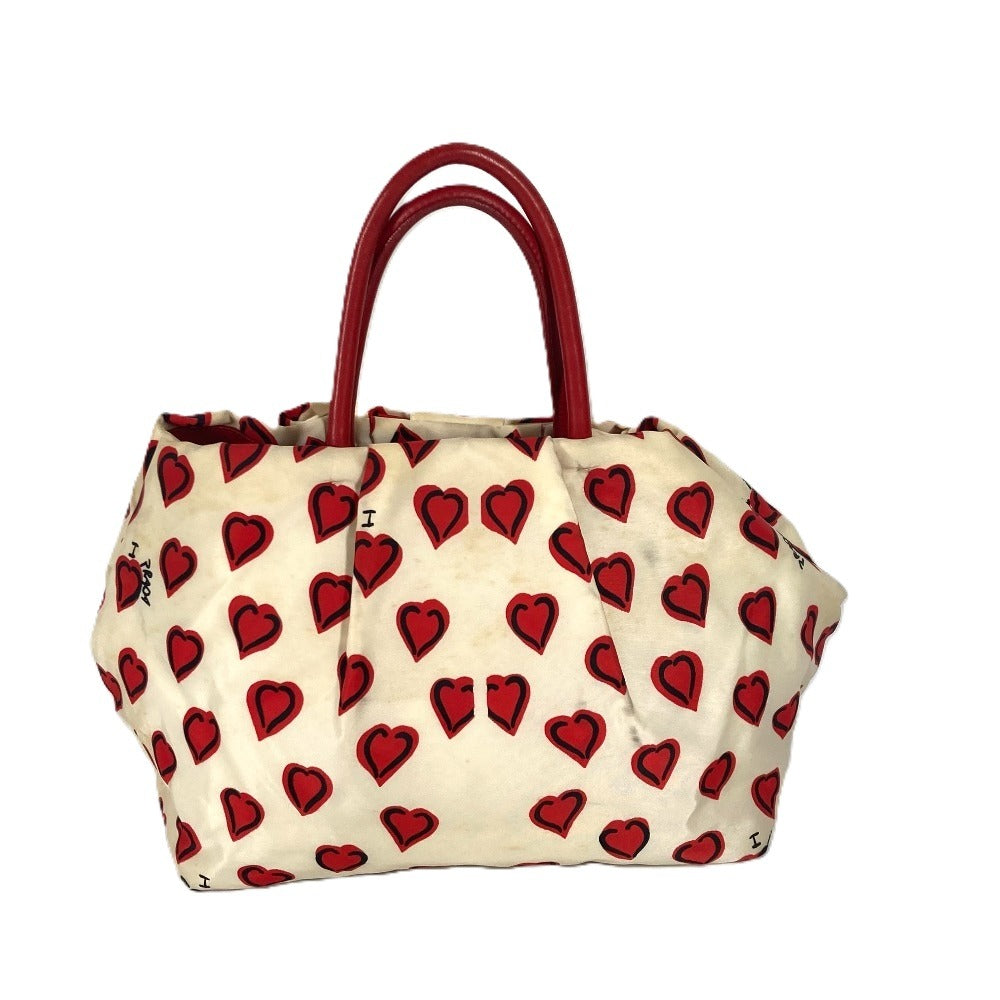 Tote Bag Heart Logo Leather Nylon