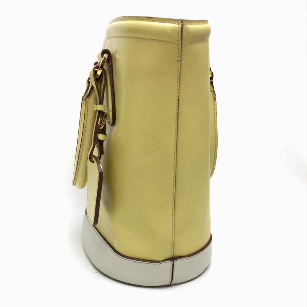 Shoulder Bag Yellow Saffiano Lux Women Leather