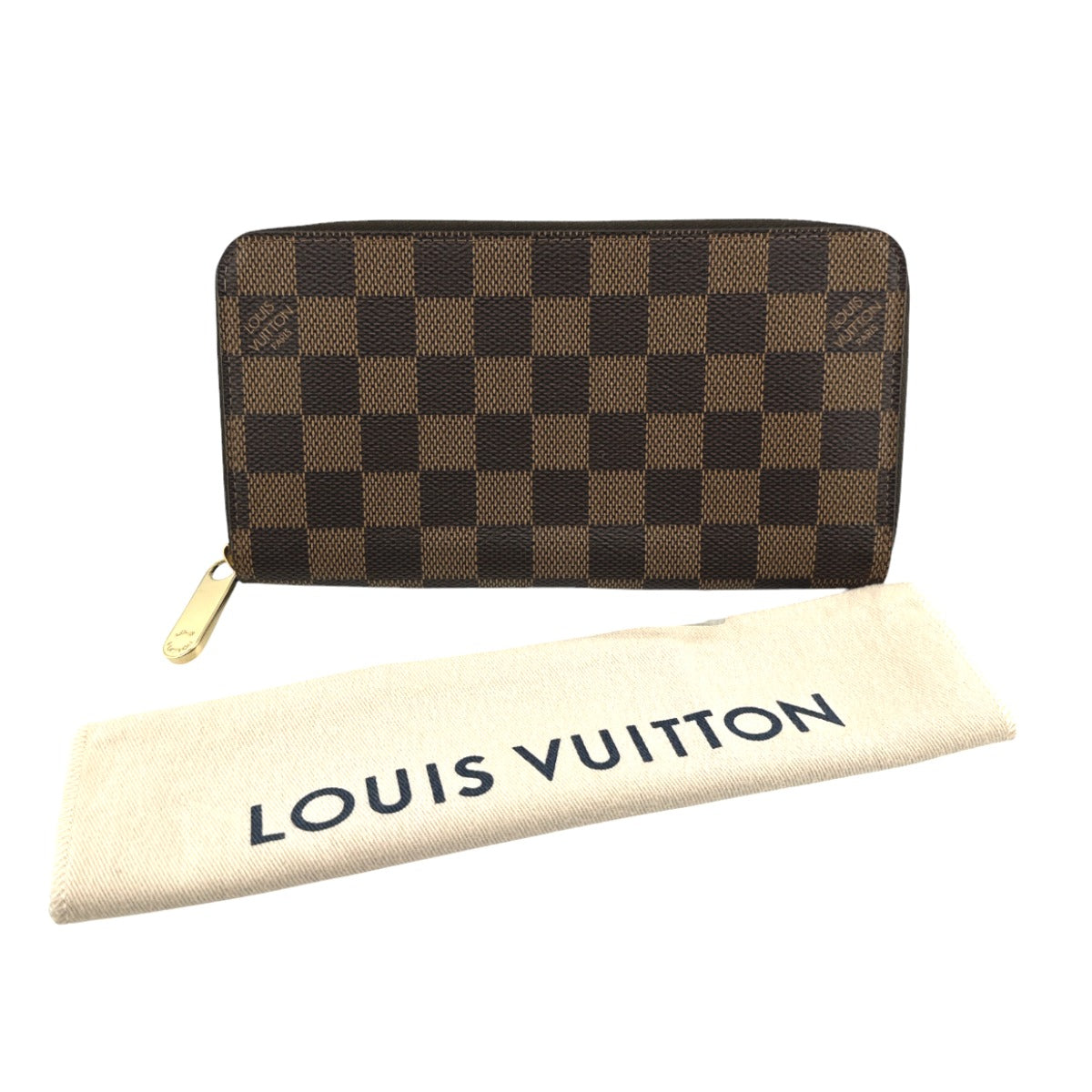 Louis Vuitton Long Purse N60015 Damier Ebene Canvas Wallet Case 0