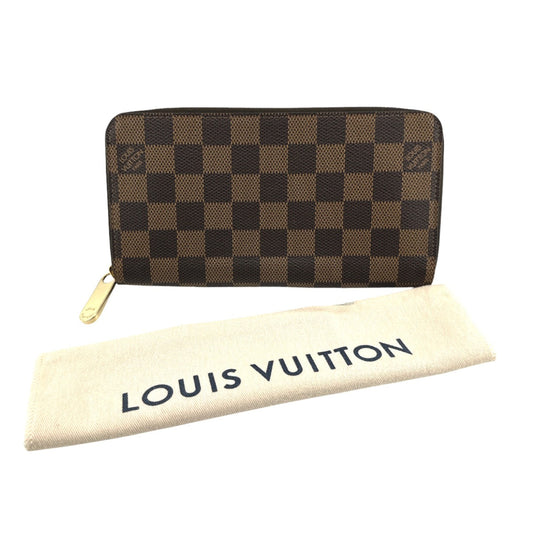 Louis Vuitton Long Purse N60015 Damier Ebene Canvas Wallet Case 0
