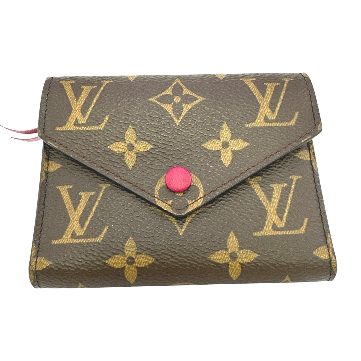 Louis Vuitton Coin M41938 Coin purse Portefeuille Monogram Canvas Red Wallet Case