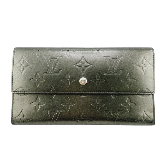 Louis Vuitton Tri-fold M65102 mat Noir Tri-fold Monogram Wallet Case
