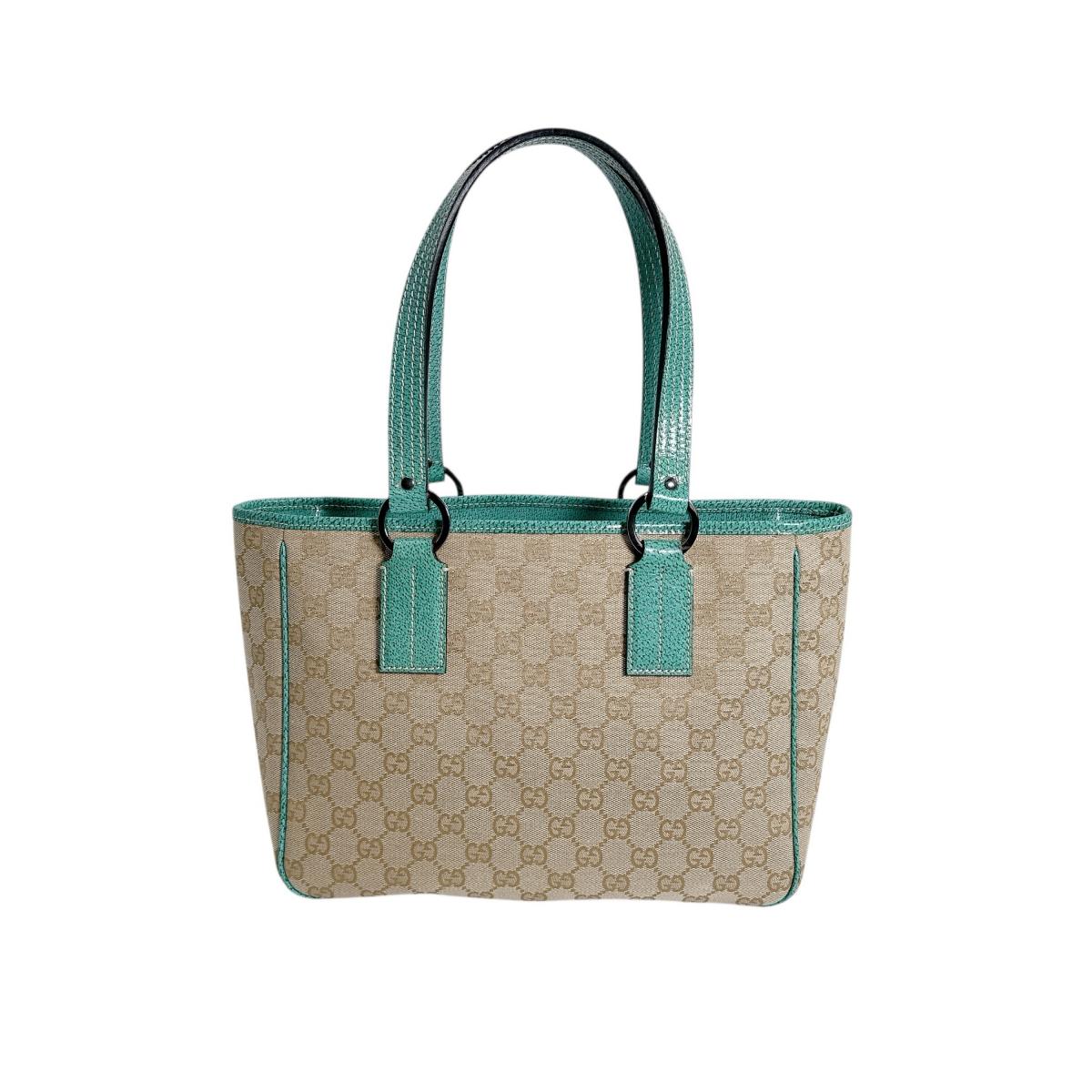 Gucci GG Canvas Green Tote Bag