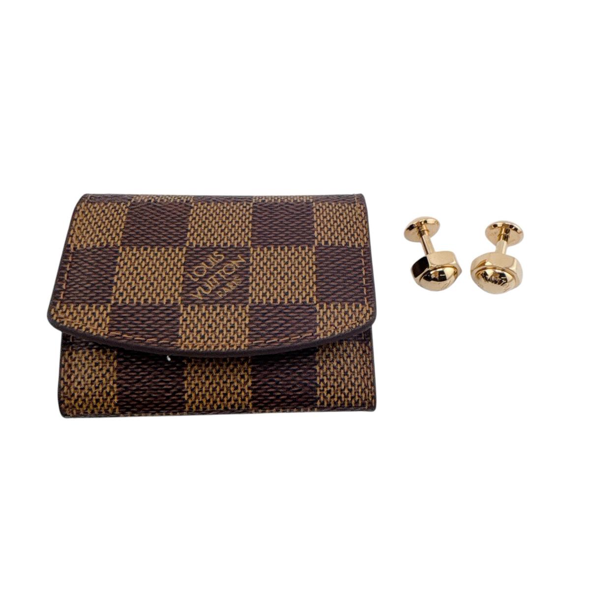 Louis Vuitton Other accessories M61030 Damier Cufflink Canvas Brown Handbag