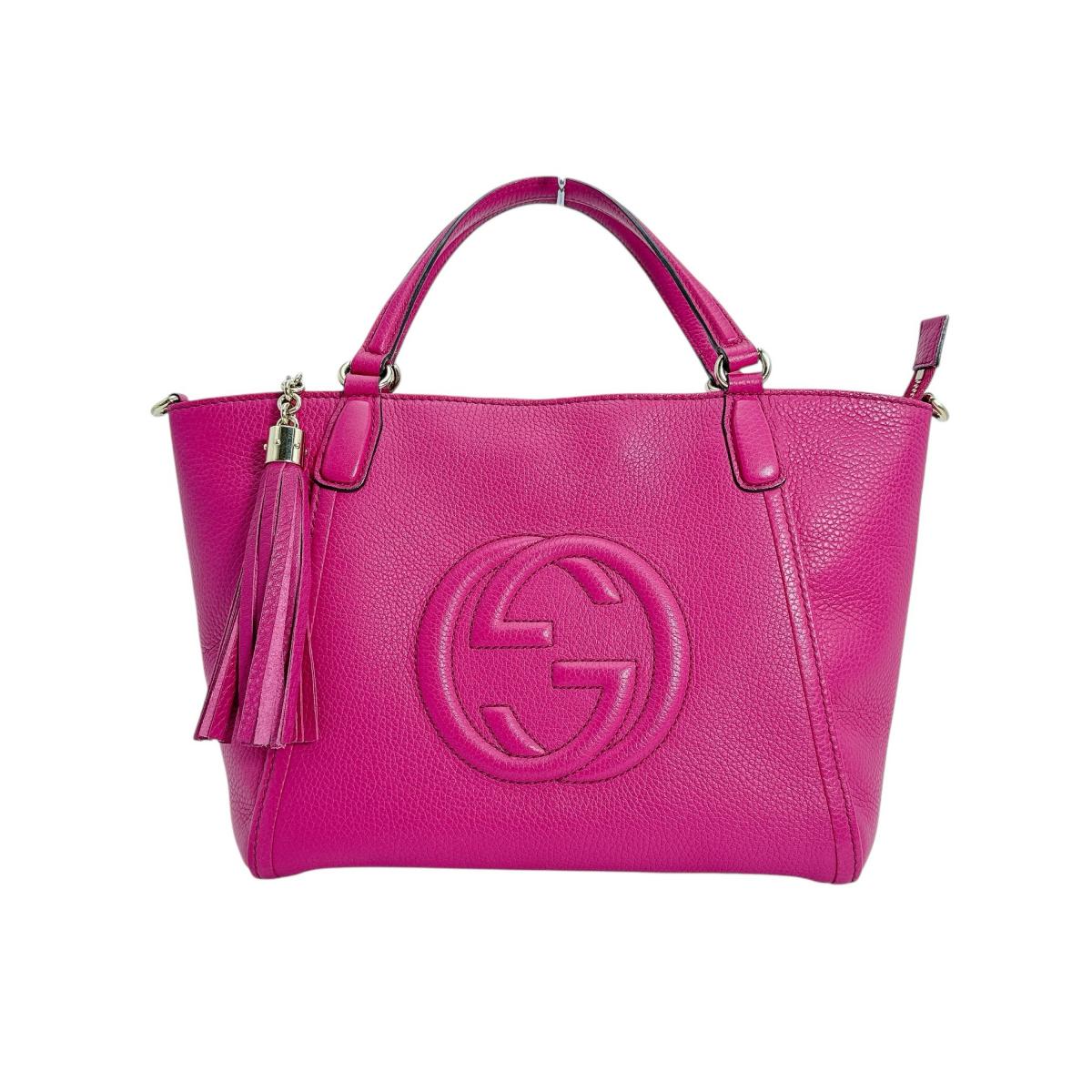 Gucci 2WAY Leather Calf Pink Handbag