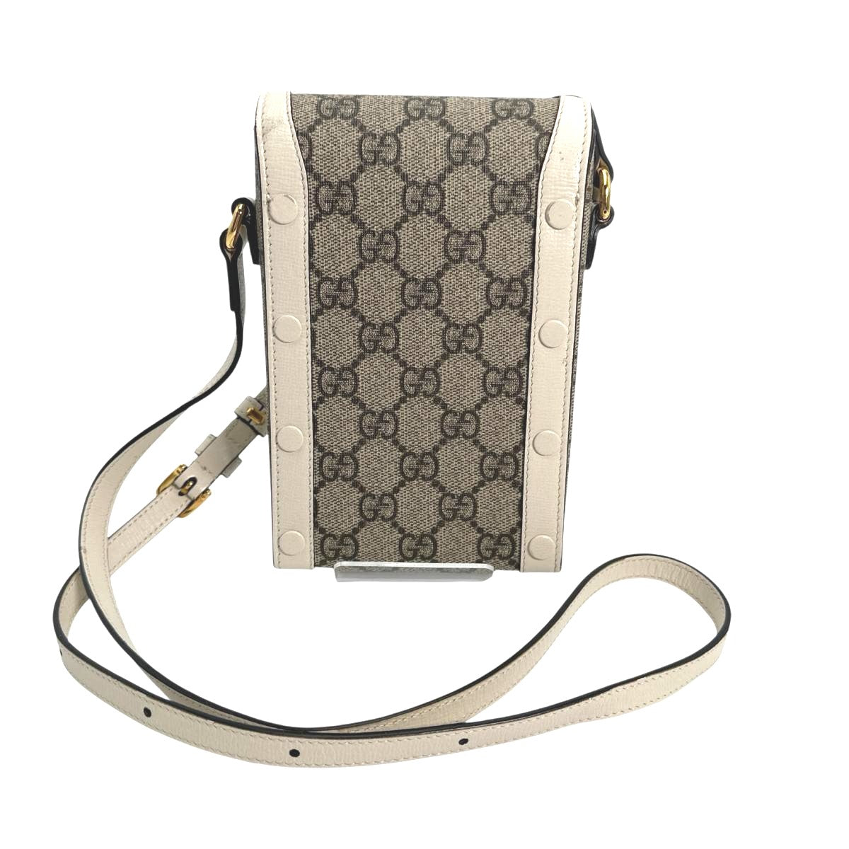 Gucci GG Supreme Horsebit Canvas Beige Shoulder Bag