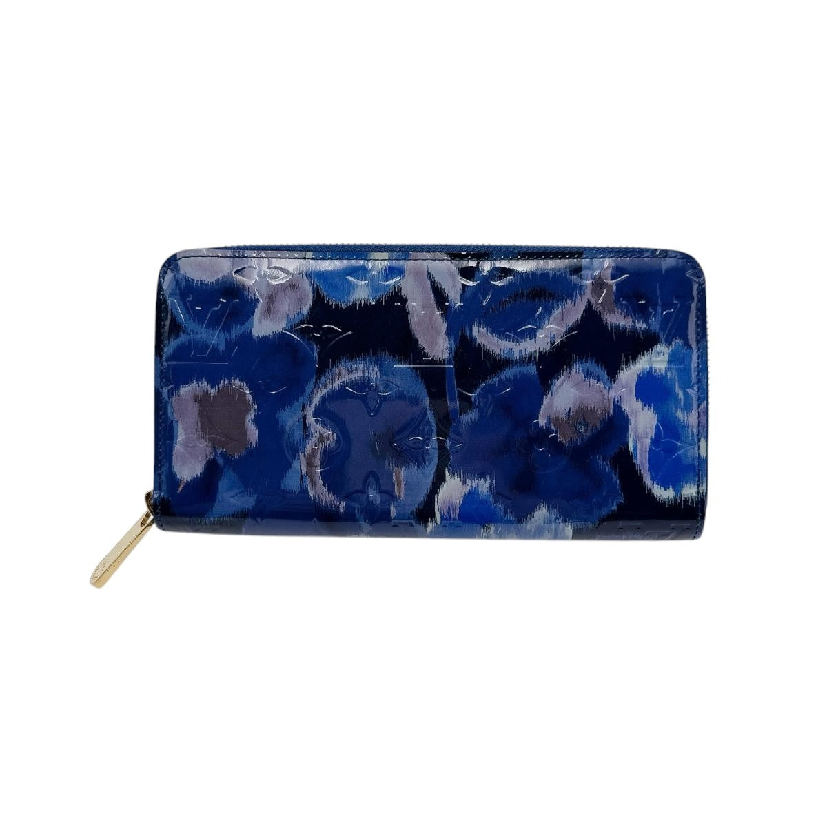 Louis Vuitton Long Purse M90018 Vernis Long Monogram Blue Wallet Case