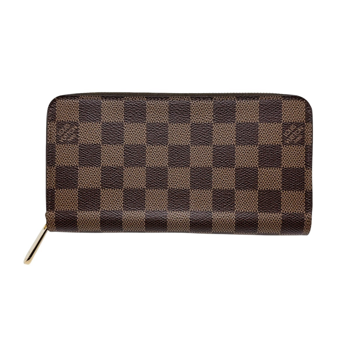Louis Vuitton Long Purse N60046 Damier Round Canvas Brown Wallet Case