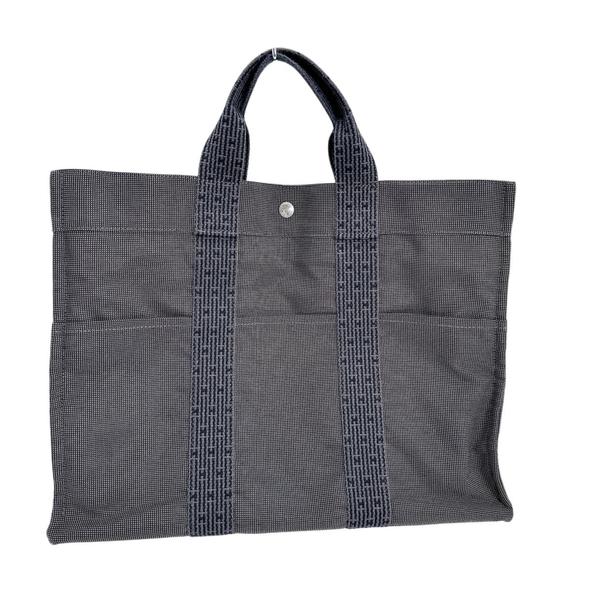 Hermes Tote Bag Handbag Business Bag Her Linemm Unisex Canvas Gray