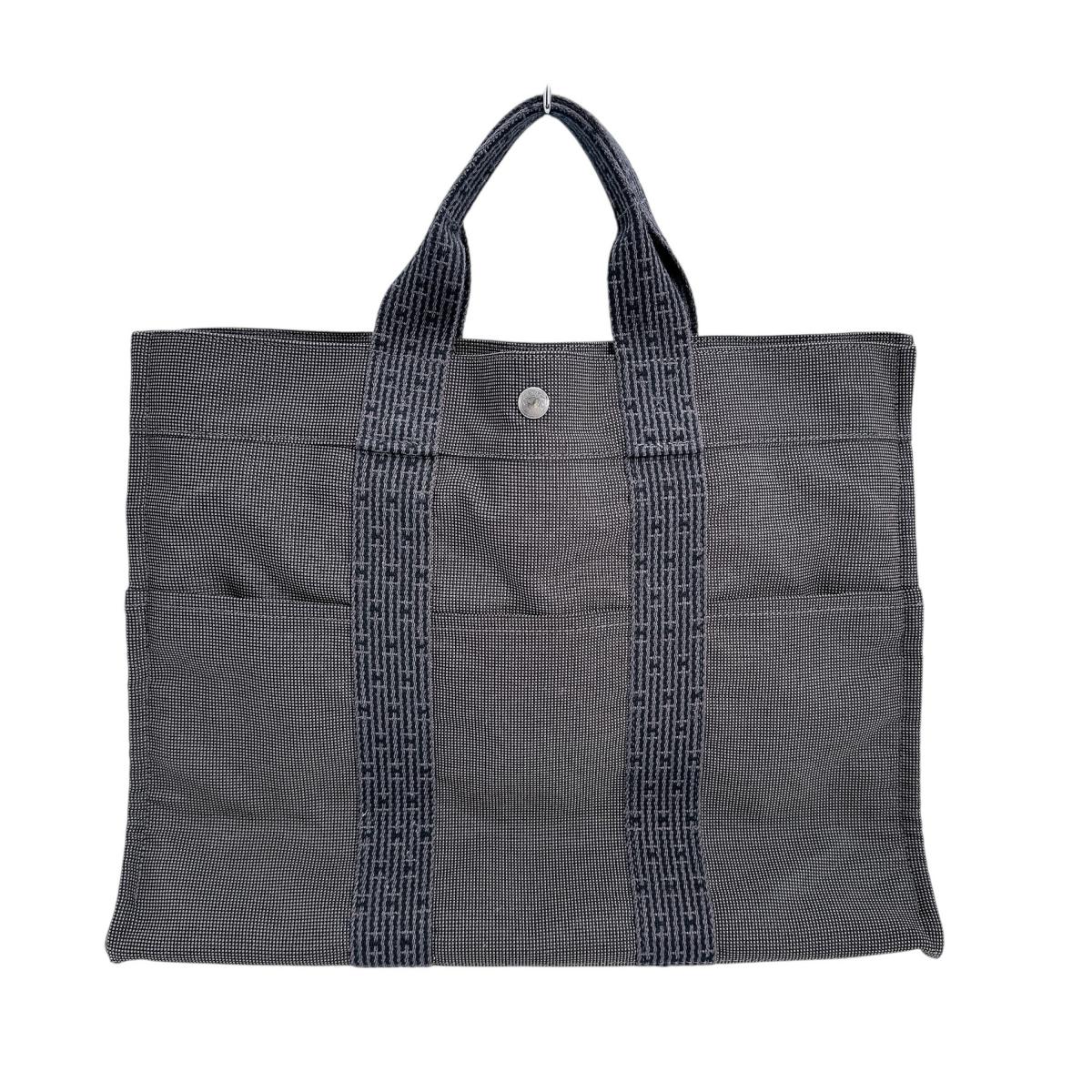 Hermes Tote Bag Handbag Business Bag Her Linemm Unisex Canvas Gray