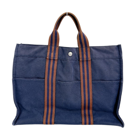 Hermes Tote Bag Cotton Handbag Business Bag Fool Toemm Navy