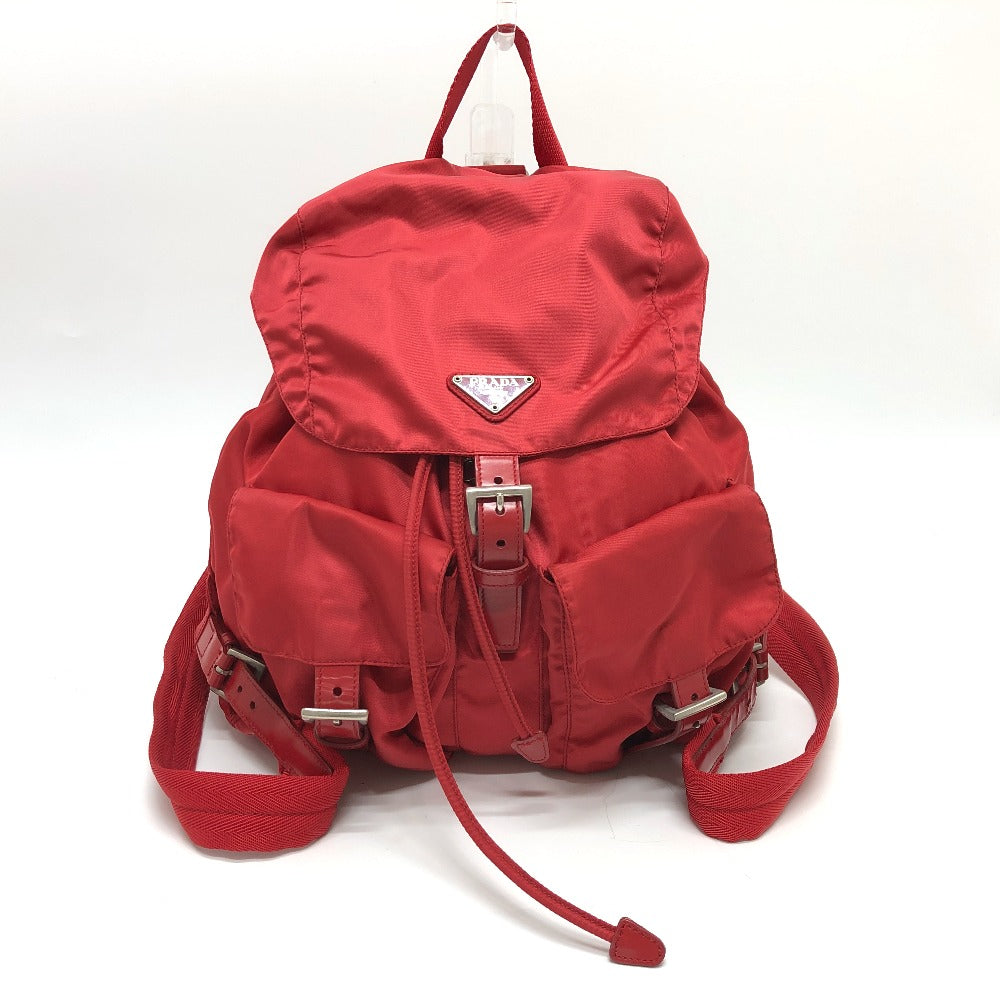 Backpack With Women Handbag Nylon Red