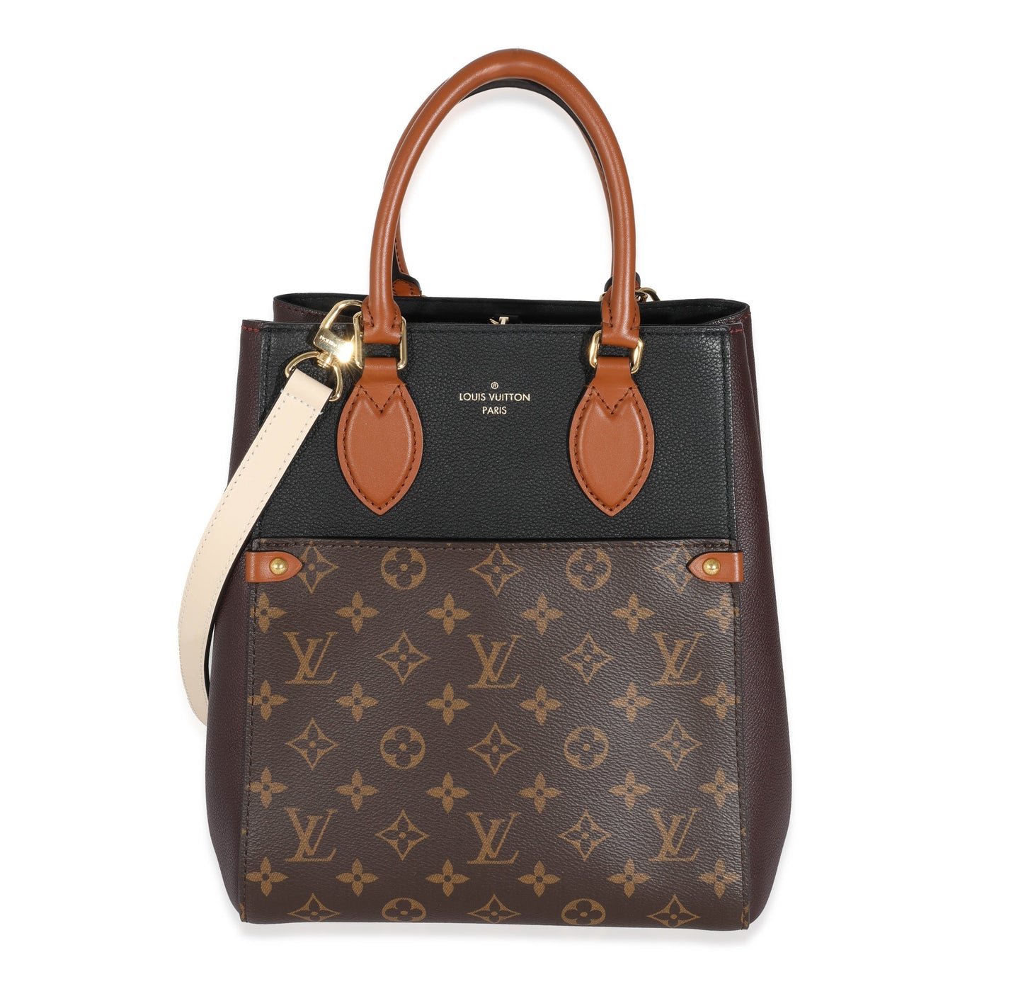 Louis Vuitton Fold MM Monogram Canvas Calfskin Tote Bag