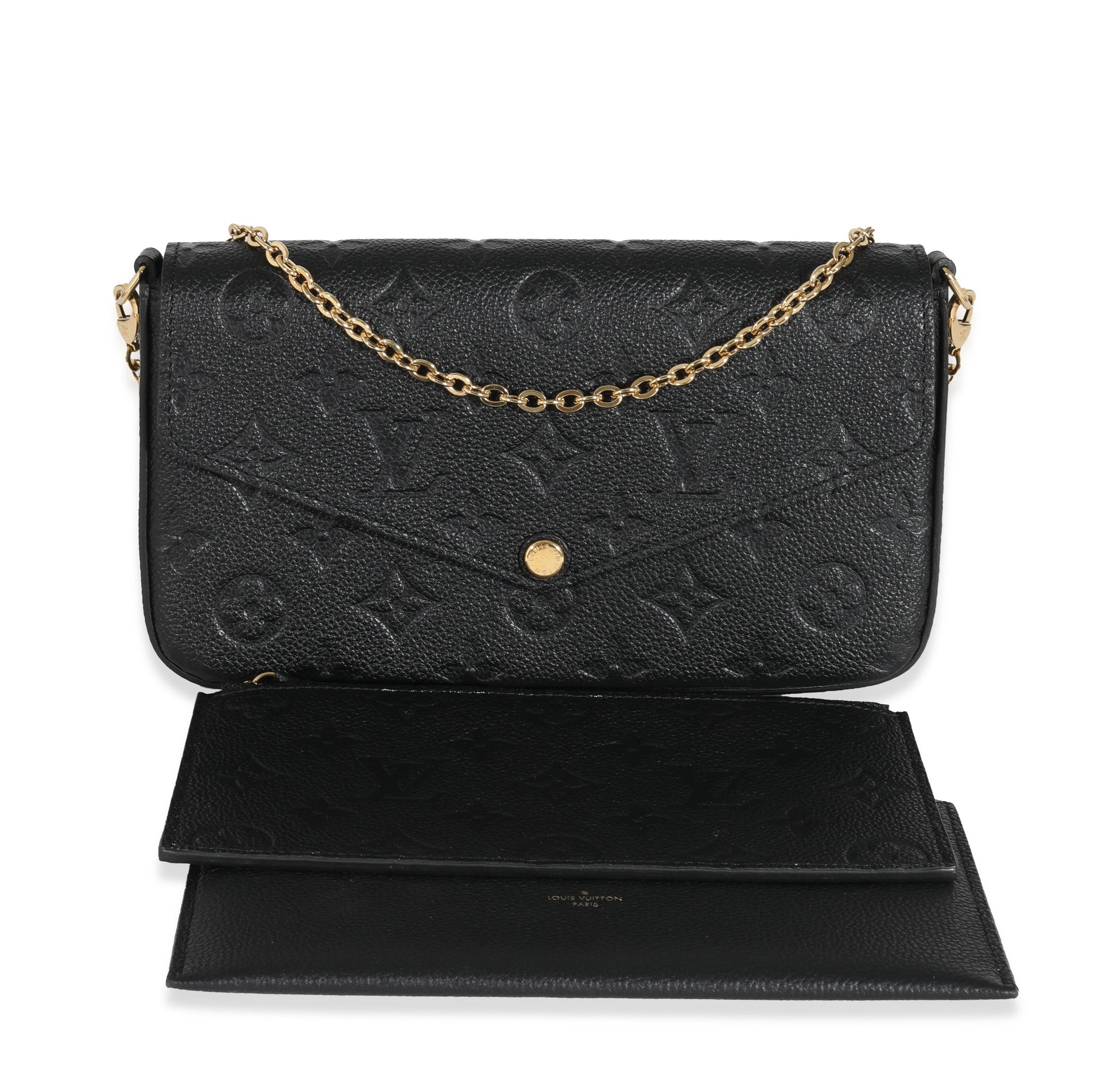 Louis Vuitton Empreinte Félicie Pochette Monogram Black Clutch Bag