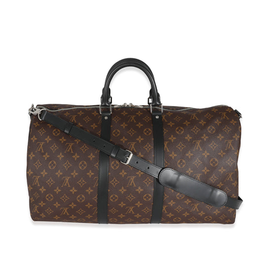 Louis Vuitton Macassar Keepall Bandoulière 55 Monogram Handbag