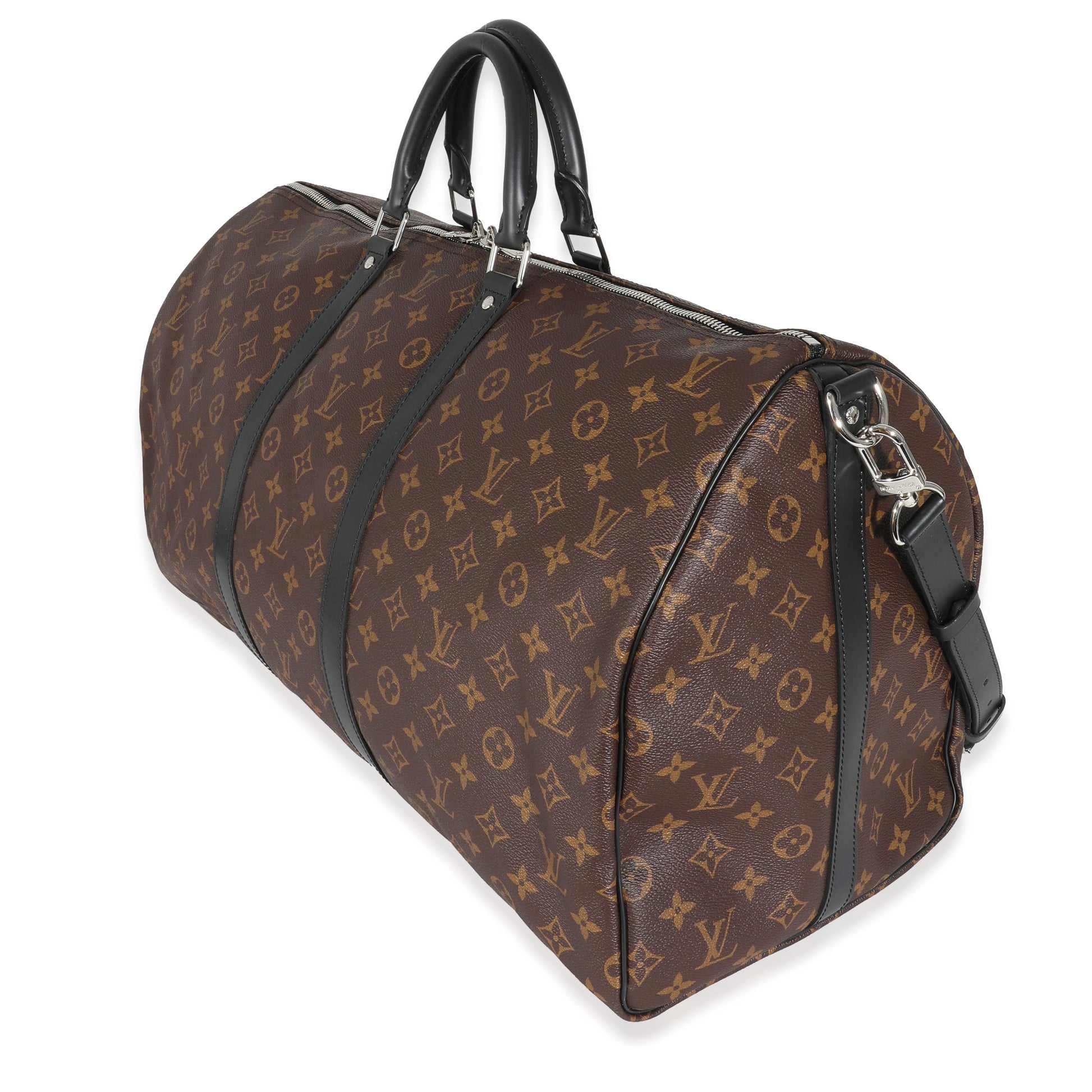 Louis Vuitton Macassar Keepall Bandoulière 55 Monogram Handbag