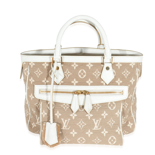 Louis Vuitton Blanc Jacquard Sabbia Cabas MM Monogram Handbag