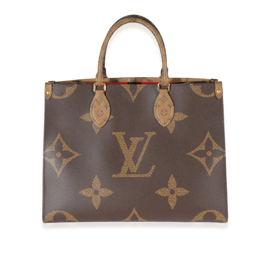 Louis Vuitton Giant Reverse Onthego MM Monogram Canvas Handbag Onthego Mm