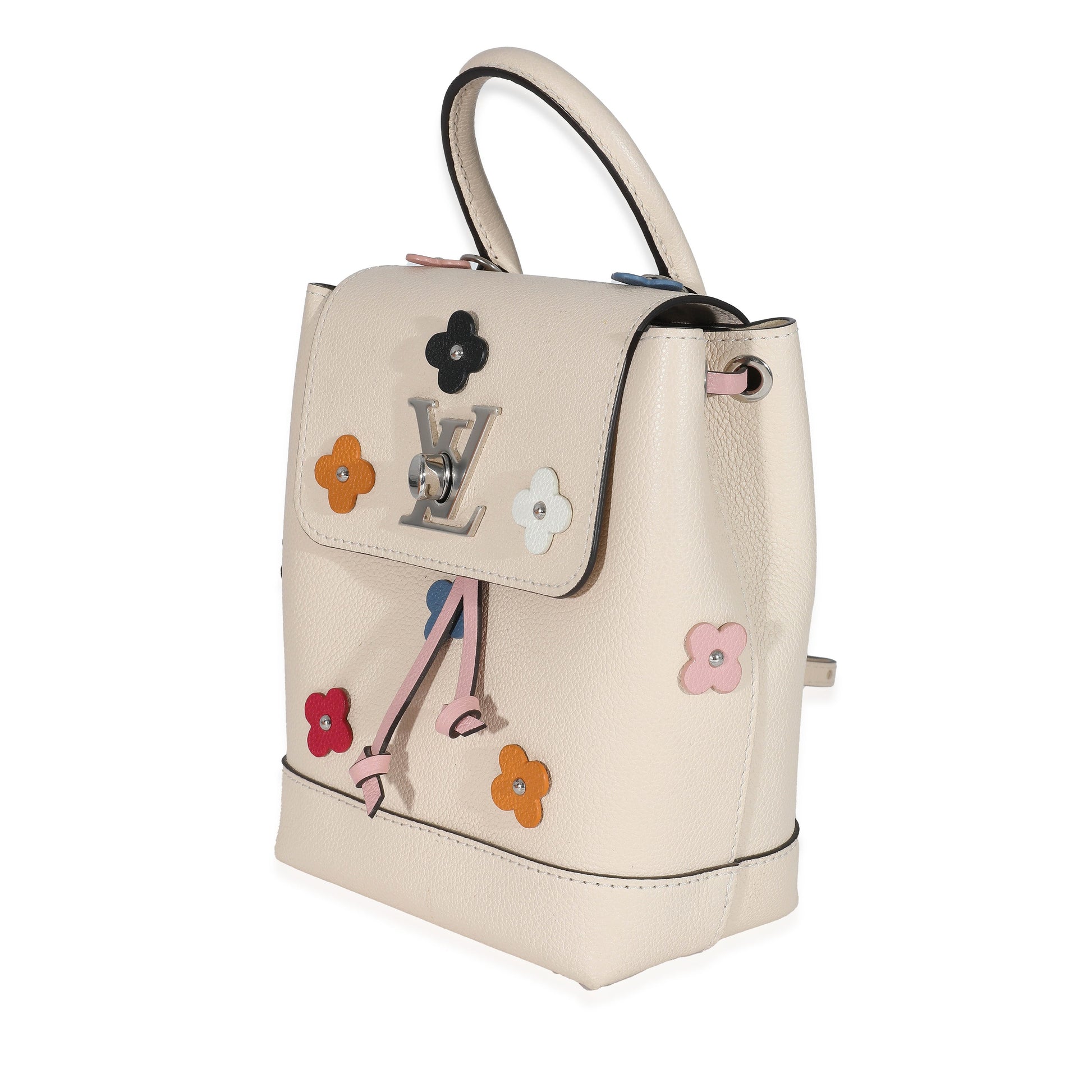 Louis Vuitton Creme Mechanical Flower Lockme Backpack Calfskin Mini