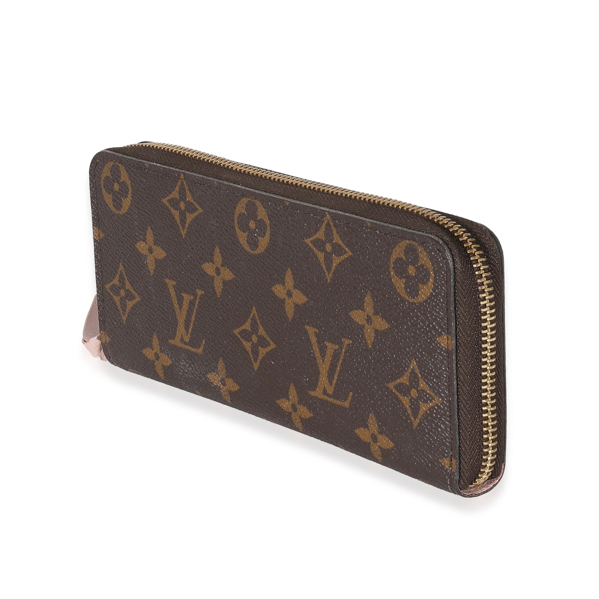 Louis Vuitton Rose Ballerine Clemence Monogram Canvas Wallet Case Clemence Wallet
