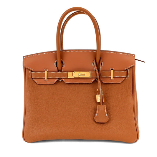 Hermes Togo Birkin W Hardware Handbag Gold Travel Bag
