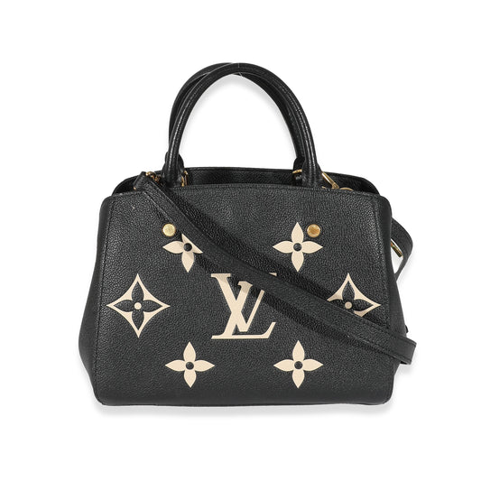 Louis Vuitton Empreinte Montaigne BB Monogram Black Beige Handbag