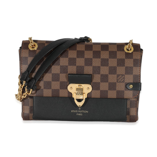 Louis Vuitton Taurillon Damier Ebene Vavin PM Canvas Black Handbag