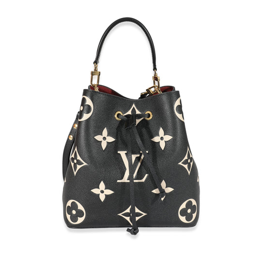Louis Vuitton Empreinte NéoNoé MM Monogram Black Beige Handbag