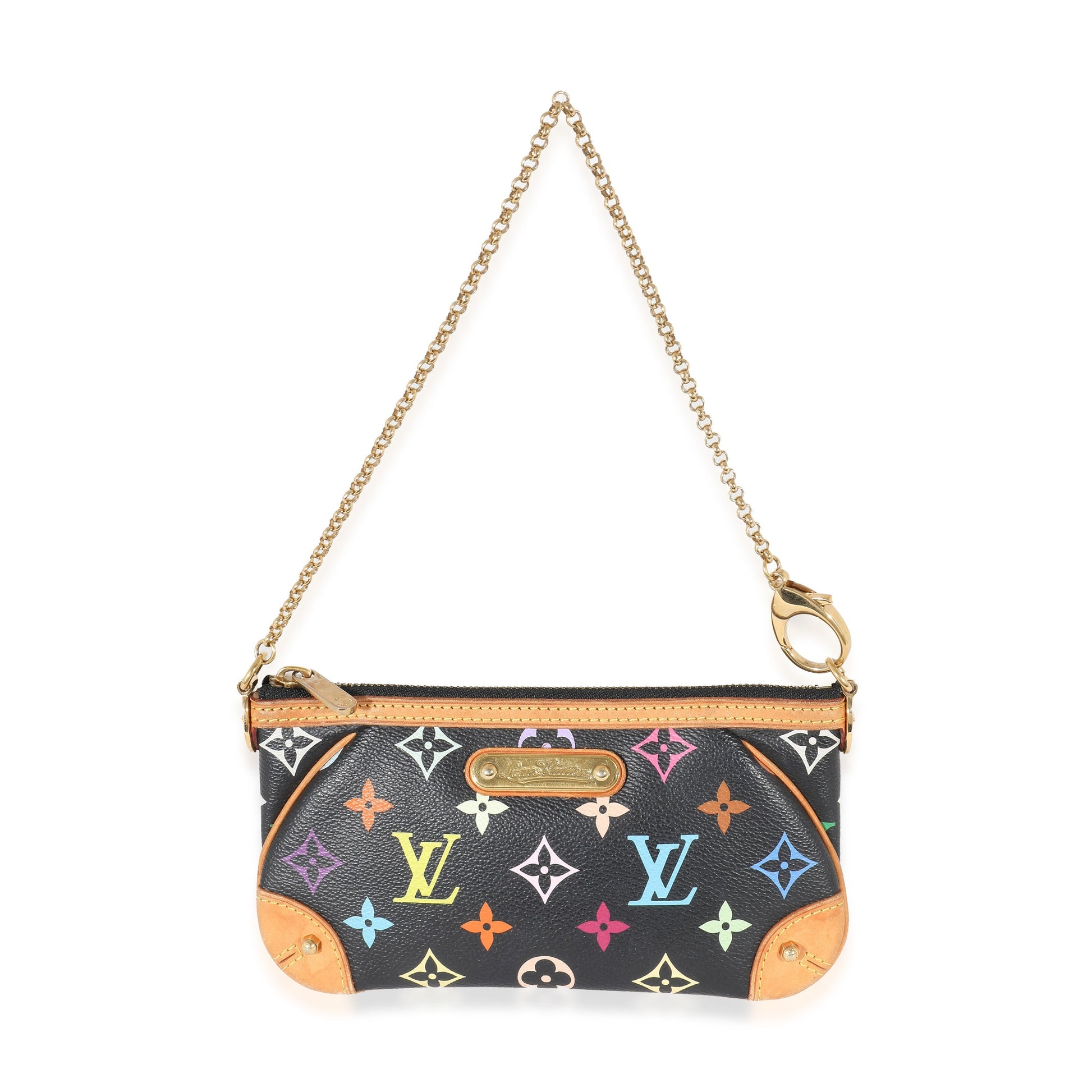 Louis Vuitton x Takashi Murakami Milla Pochette Canvas Black Multicolor Clutch Bag
