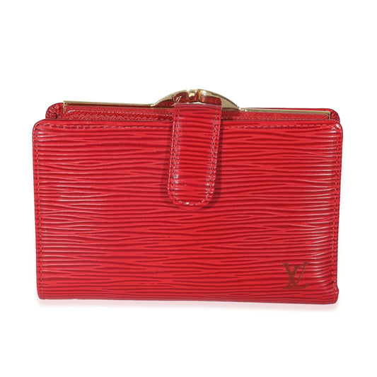 Louis Vuitton Castillan Epi French Purse Leather Red Handbag