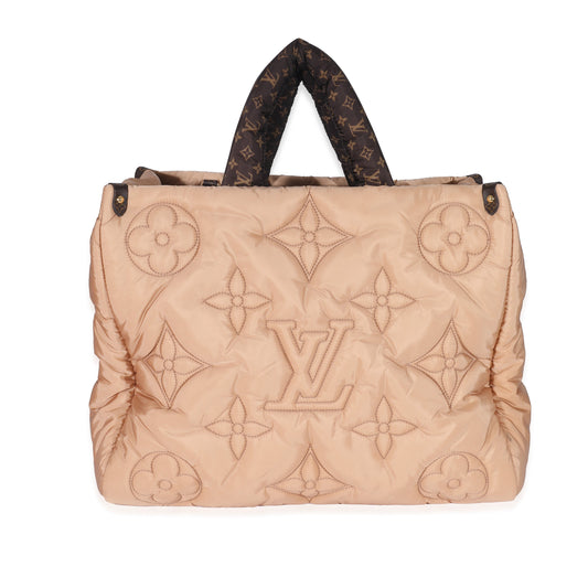 Louis Vuitton Econyl Pillow Giant Onthego GM Monogram Nylon Beige Handbag
