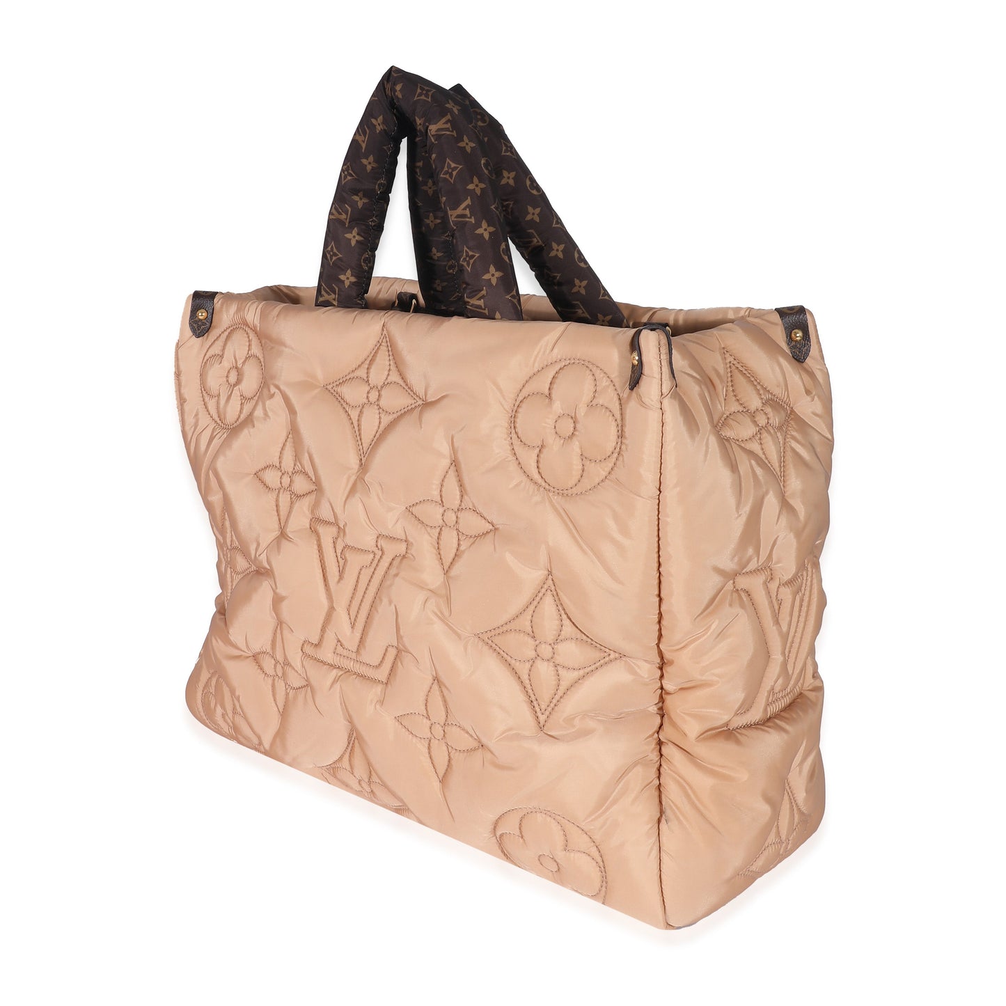 Louis Vuitton Econyl Pillow Giant Onthego GM Monogram Nylon Beige Handbag