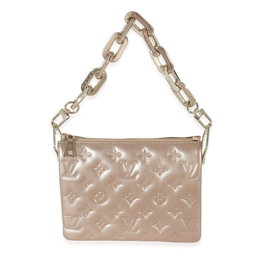 Louis Vuitton Light Embossed Puffy Coussin BB Monogram Lambskin Gold Handbag