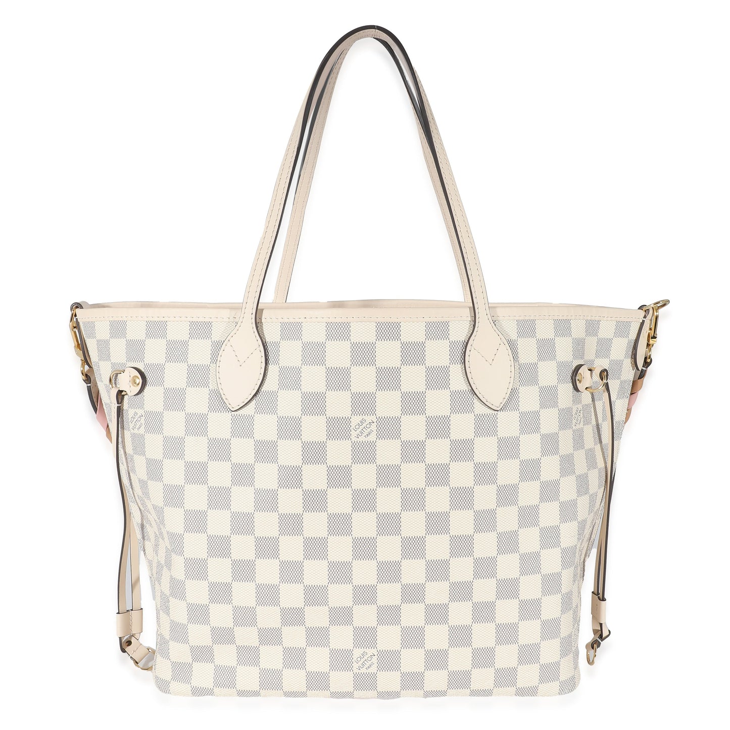 Louis Vuitton Damier Azur Braided Neverfull MM Canvas Tote Bag Neverfull Mm
