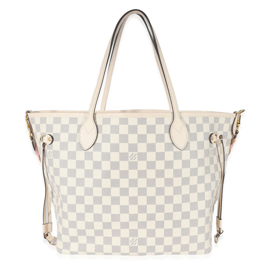 Louis Vuitton Damier Azur Braided Neverfull MM Canvas Tote Bag Neverfull Mm